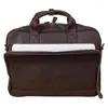 Aktentaschen Herren Ledertasche Aktentasche Bürotaschen für 16-Zoll-Laptop Männer echte männliche Totes Handtaschen