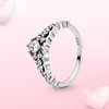 925 Sterling Silver Princess Jewelry Crown Heart Ring Fit Original for Women Lovers Pandora Charms Jewelry DIY