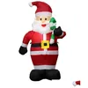 Kerstdecoraties Santa Claus Gingerbread Man Kerstscholepjes Binnen- en buitendecoratie met LED -lichten Blowe Up Lighte DHD2S