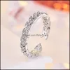 Cluster Rings Diamond Arrow Ring Band Finger Rose Gold ￖppna justerbara ringar f￶r kvinnor Fashion Jewelry Drop Delivery DHT1L