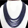 Echte natürliche 7 Reihen Blau Saphir Facetted Edelsteine ​​Perlen Halskette 17-23 ''