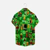 Men's Casual Shirts Mens Printed Hawaiian Short Sleeve Button Down Beach Shirt For Man Breathable Pajama Romper