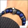 Charm-Armbänder Herren-Armband, quadratische CZ-Perlen und echtes Rochenleder, Rame-Edelstahl-Kreuzarmbänder mit 8 x 8 mm Stein, flaches D-Dheau