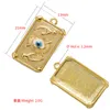 Gold Square Fatima Hand Evil Eye Charm Pendant for Jewelry Making