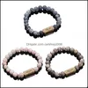 Beaded Mom Natural Stone Strands Bracelets Weathered Beaded Stretch Bracelet Wrist Bands Women Men Fashion Jewelry Drop Delivery Dhjwx