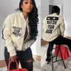 Women's Jackets Varsity Baseball Letterman Jacket Winter Clothes Women Cropped Cyber Y2K Streetwear Racing Bomber Jackets Autumn Coat 221116