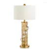 Table Lamps Modern American Luxury Fashion Designer Model Room Villa Living Bedroom Metal Crystal Lamp