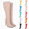 Fashion Boots Leather Shoes Autumn and Winter New Slim Long Tube Thigh High Heel Heeled Women 220914