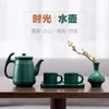 Чайники китайский винтажный творческий чайник зеленый кухонный керамический чайный чайный чайный горшок для малого бизнеса контейнер Czajnik Teaware ED50CF