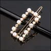 H￥rkl￤mmor Barrettes Gold Pearl Hair Clips Star Heart Triangle Circle Hairpin Barrettes For Women Girls Fashion Jewelry Drop Deliv Dhkn5