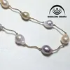 Choker MADALENA SARARA 9mm Baroque Freshwater Pearl Chain Necklace Colorful Beaded Making 40"