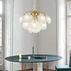 Lampadari Lampadario in vetro stile conchiglia Luce Villa Parlor Salotto Apparecchio a LED con lampada a sospensione