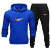 Roupas masculinas de grife, agasalhos masculinos, conjunto de roupas esportivas, marca, roupas esportivas de fitness, duas peças, moletons pólo, calças, terno casual masculino