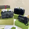 designerväskor handväska Klassisk 3-storlek Cross body Äkta Äkta tygväska läder Med serienummer Dammode Marmont GGs