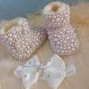 First Walkers Rhinestones Hairband Sunglasses Baby Girls Winter Snow Boots Spring Shoes Walker Sparkle Bling Crystals Princess Shower 221117