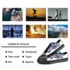 Maßgeschneiderte Schuhe Classic Canvas Low Cut Skateboard Casual Triple Black Akzeptieren Sie die Anpassung UV-Druck niedrige Sport-Sneaker für Herren und Damen Atmungsaktive Farbe 449