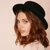 Berets Mistdawn Fashion Women Boater Hat Bowler Sailor Wide Brim Flat Top Caps Blend Размер 56-58 см.