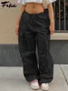 Damenhose, Caprihose, Y2K-Taschen, übergroßer Kordelzug, niedrige Taille, Fallschirm, lockere Passform, Jogginghose, Hose, Damen, Jogger, Cargohose, Streetwear, Outfits 221117