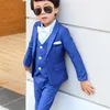 L'abito blu per i bambini piccoli blazer gilet imposta nuovi abiti da sposa per bambini27013062079