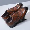 ارتداء أحذية Whoholl Men Crocodile Leather Lace-Up حفل زفاف حفل زفاف رجال الأعمال Oxfords Flats بالإضافة إلى الحجم الأزياء