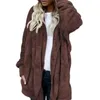 Vestes pour femmes hiver chaud femmes mode fausse fourrure à capuche manteau poilu Cardigan fourrure Outwear