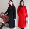 Women's Wool Blends Leiouna Long Single Button Thicked Fashion Office en Winter Overcoat Large OverSize Woman Coat 221117