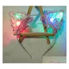 Altri articoli per feste per eventi Cute Led Glowing Cat Ear Fascia per capelli Costume cosplay Party Light Up Kitty Hair Hoop Fancy Dree Lampeggiante Bl Dhqle