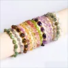 Beaded Natural Crystal Gravel Chip Stone Bracelet Semiprecious Irregar Beaded Amethyst Beads For Women Friendship Drop Delivery Jewe Dh6Rp