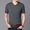 Men's Sweaters Male Wool Shirt Sexy Mens Short Sleeve Sweater Knit Fashion V-Neck Jumper