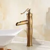 Смесители раковины для ванной комнаты винтажные ретро -антикварные латунные ручка одно отверстие для бассейна смеситель смеситель для водопровода