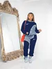 Designer Marca Jogging Suit Mulheres Tracksuits Imprimir Hoodies Calças 2 Peça Set Jeans Patchwork Manga Longa Sweatsuits Plus Size 3XL Roupas Casuais Lady Outfit 8972-0