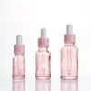 5 ml 10 ml 20 ml 30 ml 50 ml 100 ml klar rosa glas dropparflaska serum eterisk olja parfymflaskor SN232