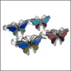 Ringas de banda sensor de temperatura Butterfly Ring Band de animais de altera￧￣o de cor de cor de cor de humor para crian￧as garotas j￳ias de j￳ias do presente de dh8t3
