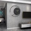 Wall Clocks Large Clock Round Metal Nordic Wrought Iron Luxury Minimalist Design Living Room Home Decoration Zegar