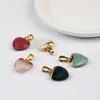 Pendant Necklaces BOROSA 5PCS Mix Color Multi-kind Stone Gold Plated Heart Moonstone Faceted For Women's Earrings And G2073