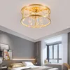 Kroonluchters moderne luxe E14 koper kristalglas led plafond kroonluchter verlichtingsarmaturen voor loft trap woonkamer badkamer lamp