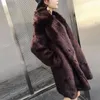 Femme de fourrure pour femmes Real vison manteau manteau féminin authentique longs dames vêtements d'hiver oversize 6xl 5xl 7xl natura