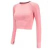 Roupa de ioga Chréisure mangas compridas Tops de fitness tops Women Women Sports Sports Sports Sports Quick Dry Top Active Wear