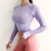 Roupa de ioga Chréisure mangas compridas Tops de fitness tops Women Women Sports Sports Sports Sports Quick Dry Top Active Wear