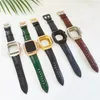 Correas inteligentes AP modificados kits de correa de protecci￳n de cubierta de acero inoxidable con banda de banda de impresi￳n de cocodrilo de cuero Fit IWatch 8 7 6 5 For Apple Watch 44 45 mm de pulsera