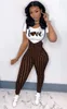Womans Fashion Pants Outfits Pattern Printed Short Sleeved T-shirt And Suspender Jumpsuit Two Piece Jogger Set Valentine's Day Clothes