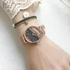 Relojes de pulsera Moda Oro rosa Acero inoxidable Reloj de pulsera de cuarzo Pulsera para mujeres Damas Niñas