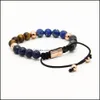 Charm Bracelets Jewelry Wholesale 10Pcs/Lot 8Mm Blue Sea Sent Stone Beads With A Grade Tiger Eye Energy Rame Bracelets Drop Delivery Dh0He