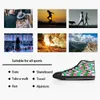 Diy Custom Shoes Men Classic Canvas High Cut Skateboard Casual UV Printing White Women Sports Sneakers Waterproof Fashion Outdoor Accept Anpassning