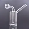 4 pouces Mini verre brûleur à mazout Bong conduites d'eau épais narguilé Pyrex Recycler main Dab Bongs pour fumer petit tuyau de plate-forme bulle fumer conduite d'eau avec des tuyaux de brûleur à mazout de 30 mm