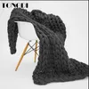 Blankets TONGDI Soft Warm Large Handmade Knitted Coarse Woolen Blanket Pretty Gift For Winter Bed Sofa Girl All Season Sleeping Bag 221116