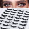 Multilayer Thick Curly False Eyelashes Naturally Soft and Delicate Handmade Reusable 3D Mink Fake Lashes Messy Crisscross Full Strip Eyelashes Extensions DHL