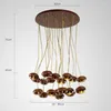 Kroonluchters Moderne Houten Ronde Bal Kroonluchter Verlichting Koord DIY Grote Nordic Eigentijds Ontwerp G4 Lamp Voor Trap Woonkamer