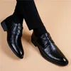 Klädskor män läder lyx modet brudgum bröllop italiensk stil oxford storlek 37-45 zapatos de hombre