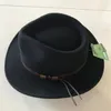 Boinas Lihua Marca Mens Wool Felt Western Outback Chapéu Cowboy Mulheres Cool Fedora Brim curta ao ar livre com cor preta